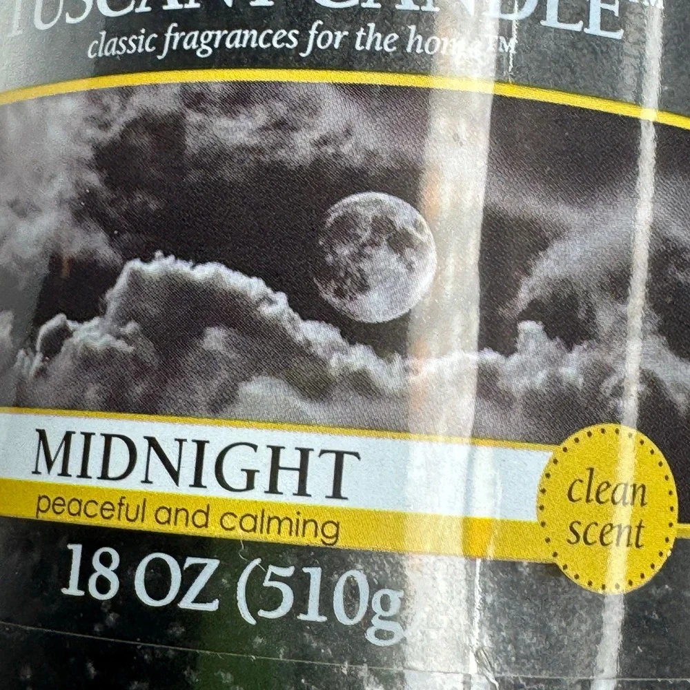 Tuscany Candle Midnight Peaceful Calming Scented Jar Candle 18 OZ Home Fragrance